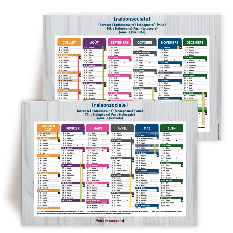 Commande � MILLAU, Calendrier de banque A5 12 mois 2027 Texture