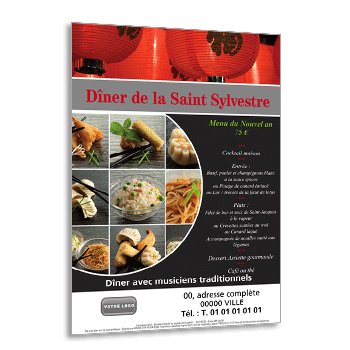 Personnaliser et commander Flyer Menu de restaurant(s) Asiatique, Japonais, Chinois ou Tha