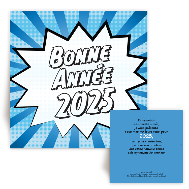 Personnaliser et commander Carte de Voeux 2025 Bande dessine