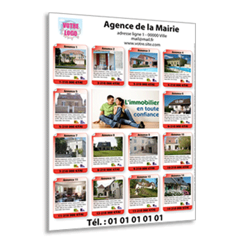 Commande  AGEN, Flyer de 14 petites annonces immobilires avec photo