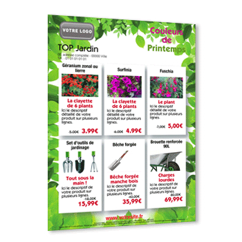 Personnaliser et commander Crez votre flyer A5 Recto avec 6 produits