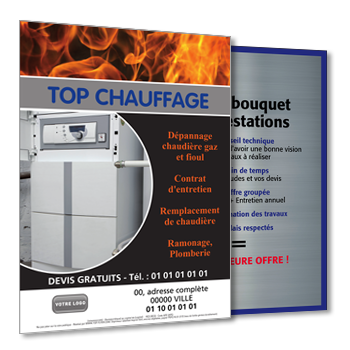 Personnaliser et commander Flyer installation chauffage au gaz ou fuel