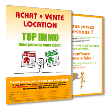 Commande  ABEILHAN, Flyer Contact pour Vente ou Estimation dun bien immo