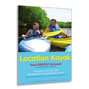 Personnaliser et commander Flyer pour la location de kayaks en eaux vives