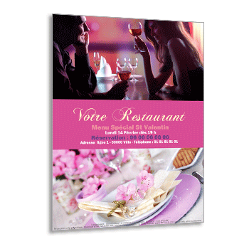 Personnaliser et commander Flyer A5 soire restaurant St Valentin avec 2 photos