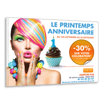 Personnaliser et commander Flyer anniversaire salon de coiffure