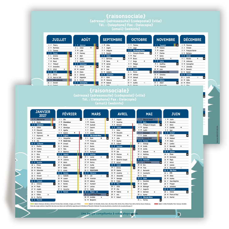 Commande � CLERMONT-FERRAND, Calendrier de banque A5 12 mois 2027 Agences Immobili�res
