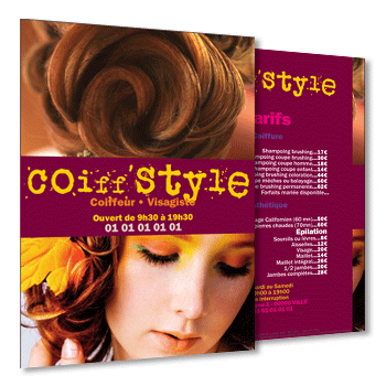 Personnaliser et commander Flyer A5 Dcoration Coiffeurs et Horaires Salon de Coiffure