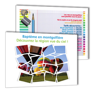 Personnaliser et commander Flyer pour Baptme en Montgolfire ou Ecole de Pilotage