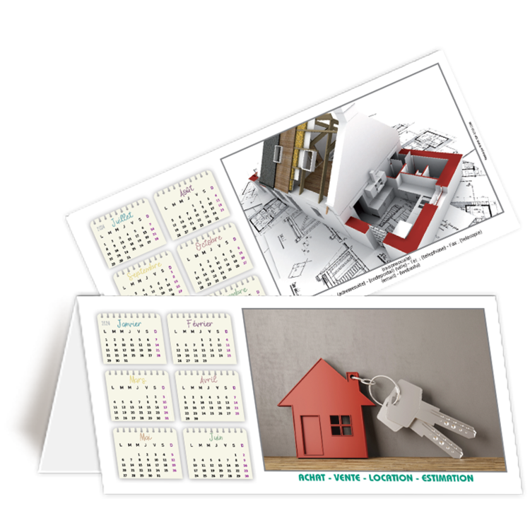 Personnaliser et commander Calendrier Chevalet 2024 Agence immobilire