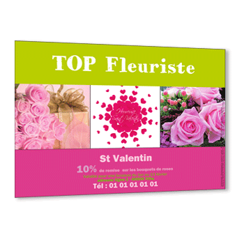 Personnaliser et commander Flyer A5 Fleuriste St Valentin avec 3 photos