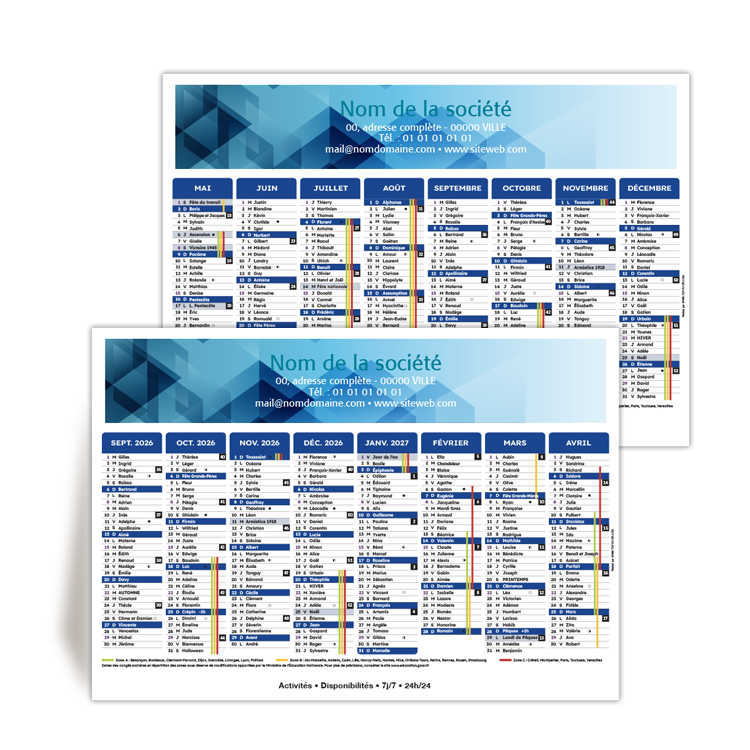 Commande � CHAUDON, Calendrier A4 16 mois 2026/2027 � personnaliser
