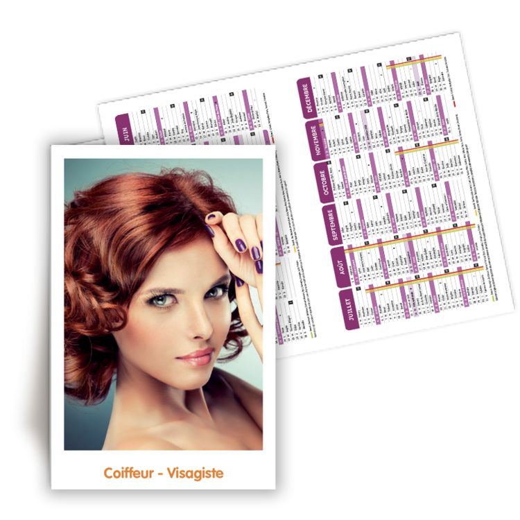 Commande  DANGE ST ROMAIN ( 86220 ), Calendrier de Poche 2026 Coiffure  personnaliser