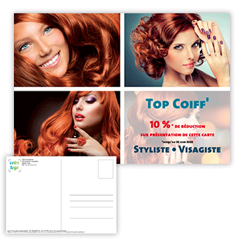Personnaliser Carte postale Salon de Coiffure et Coupes de Cheveux