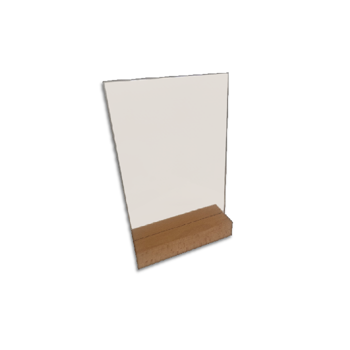 Personnaliser Le chevalet plexi avec socle bois A5