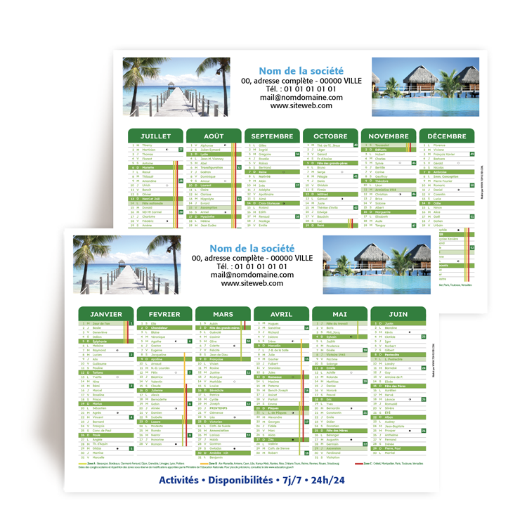 Personnaliser Calendrier de banque A5 12 mois 2025  personnaliser
