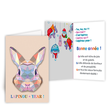 Personnaliser Carte de Voeux 2024 Lapinou Year