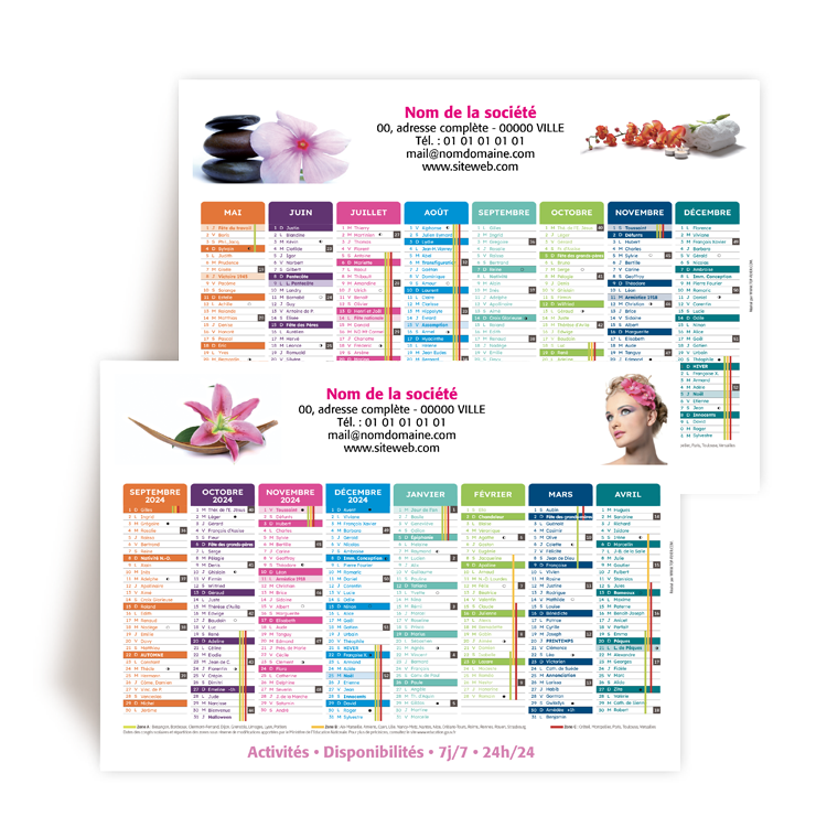 Personnaliser Calendrier A5 16 mois 2024/2025 Coiffeur  personnaliser