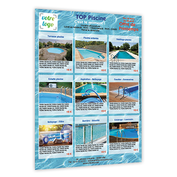 Personnaliser Flyer de 9 annonces accessoires pour piscines
