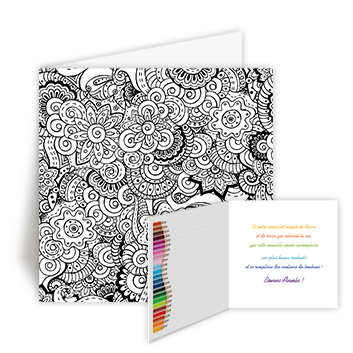 Personnaliser Carte de Voeux Coloriage zentangle anti-stress