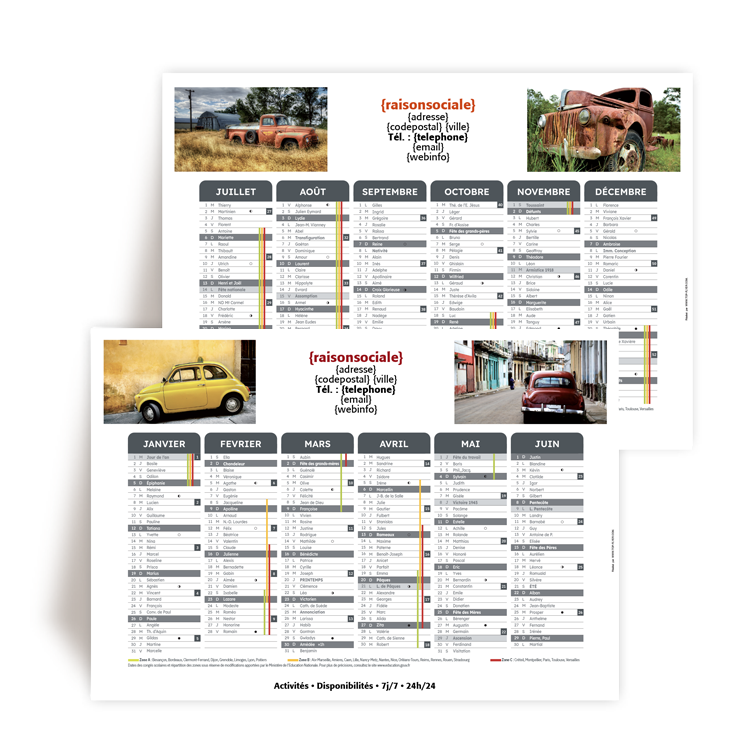 Personnaliser Calendrier A4 2025 Automobile  personnaliser