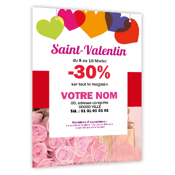 Personnaliser Flyer A4 Saint-Valentin offre promo