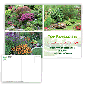 Personnaliser Carte postale avec 4 images jardin