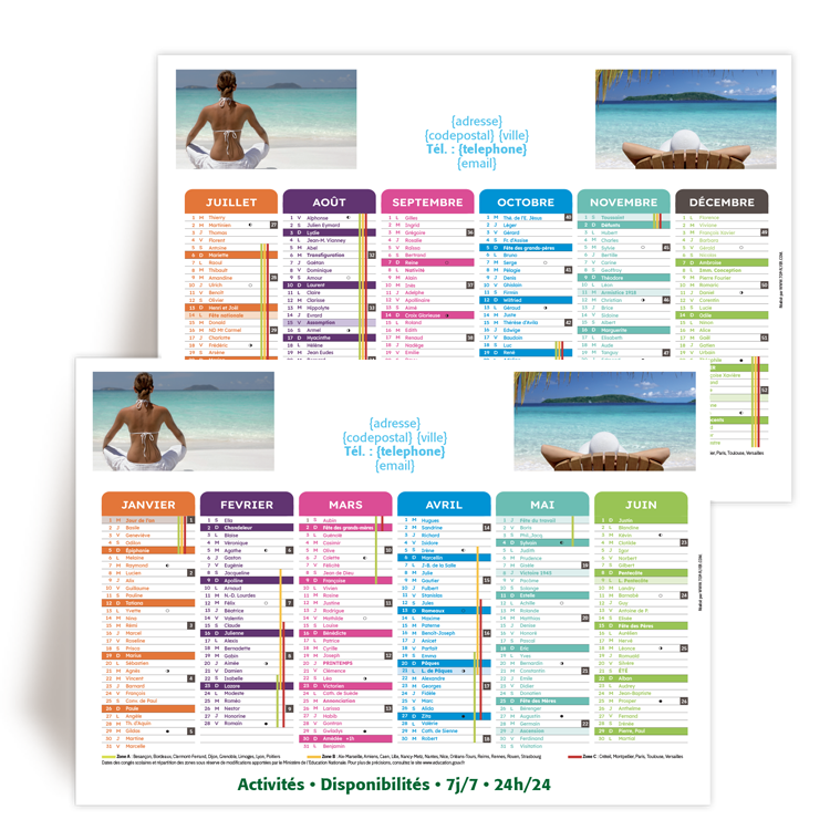 Personnaliser Calendrier professionnel 2025  personnaliser