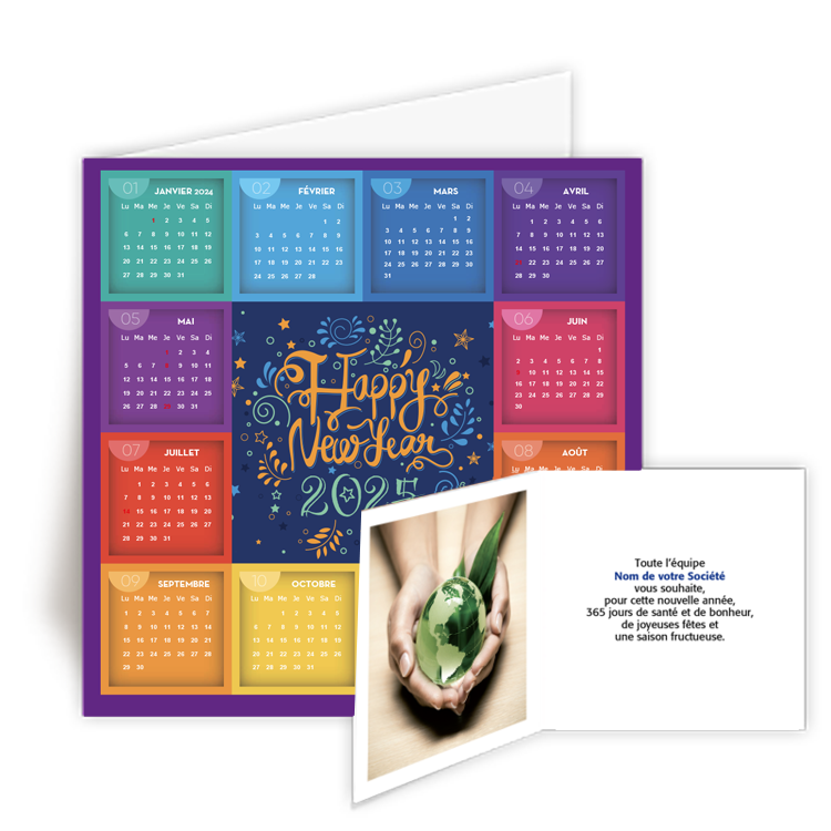 Personnaliser Carte de Voeux calendrier 2025 Voyage lointain