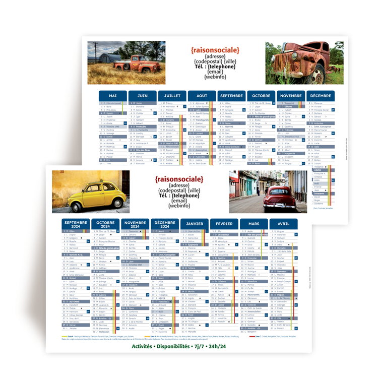 Personnaliser Calendrier A4 16 mois 2025 avec 4 photos  personnaliser