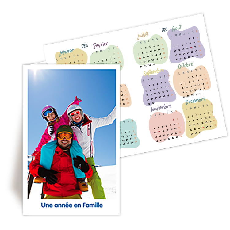 Personnaliser Calendrier de Poche 2025 Photo de famille