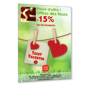 Personnaliser Flyer bouquet de fleurs Saint-Valentin