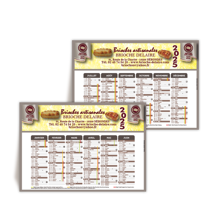 Personnaliser Brioche Delaire - le calendrier A5 2025