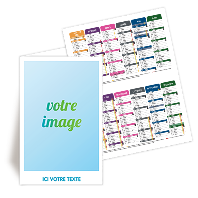 Calendrier de Poche 2027 avec 1 image � personnaliser