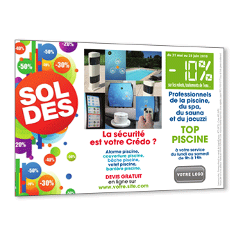 Personnaliser Flyer pour solde de piscinier et accessoires piscine