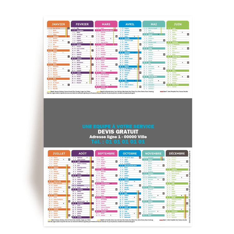 Personnaliser Calendrier A5 2025 publicitaire  personnaliser