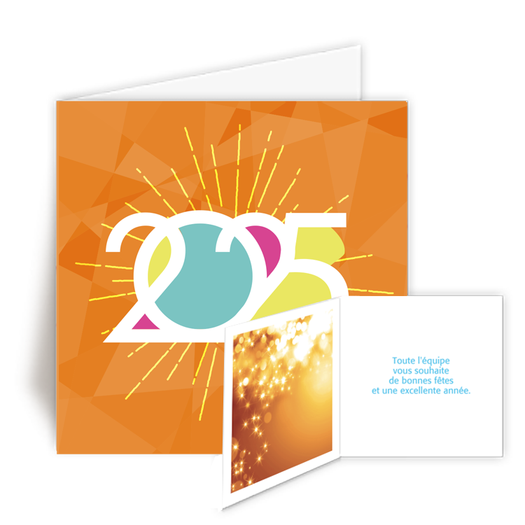 Personnaliser Carte de Voeux 2025 Ftes colores