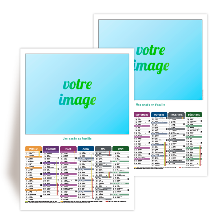 Personnaliser Calendrier Mural A4 2026 avec vos photos