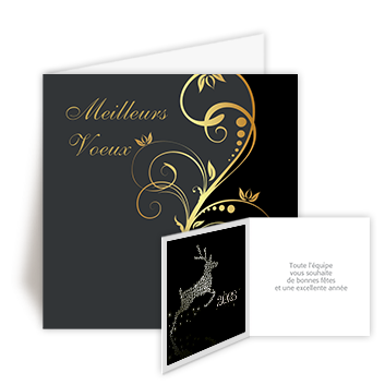 Personnaliser Carte de Voeux 2025 Noir & Or