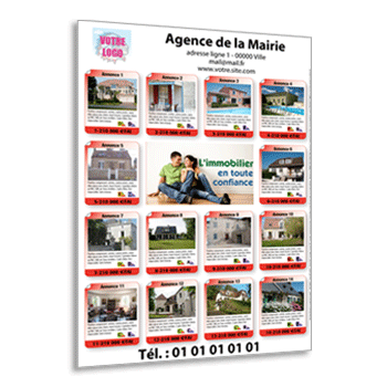 Personnaliser Flyer de 14 petites annonces immobilières avec photo