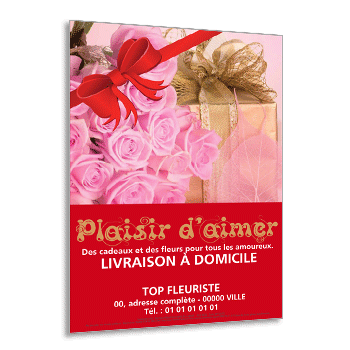 Personnaliser Flyer fleuriste St Valentin A5 avec offre spéciale