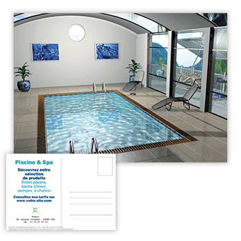 Personnaliser Carte postale promotion d’un abri de piscine