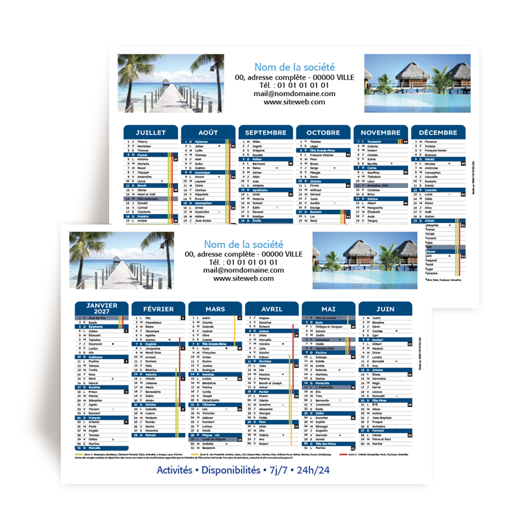 Calendrier de banque A5 2027 à personnaliser