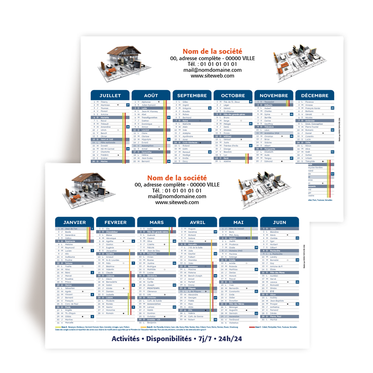 Personnaliser Calendrier A5 2025 Immobilier  personnaliser