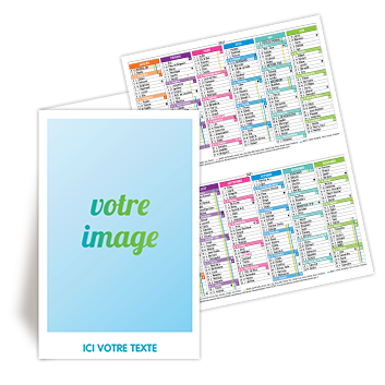 Personnaliser Calendrier de Poche 2025 avec 1 image  personnaliser