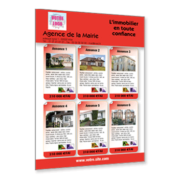 Personnaliser Flyer immobilier pour 6 annonces de biens immo