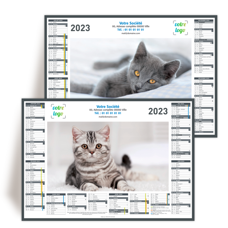 Personnaliser Calendrier illustr A4 2023 Chtons