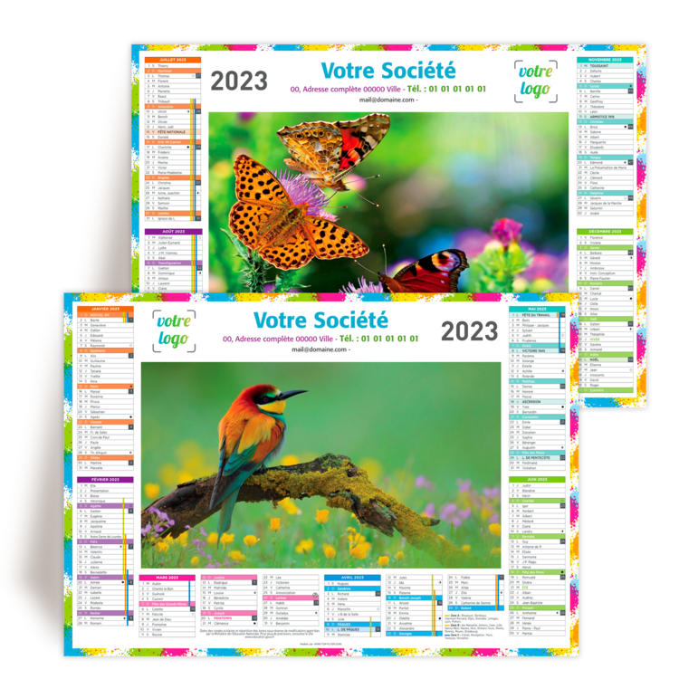 Personnaliser Calendrier illustr A4 2023 Tropical