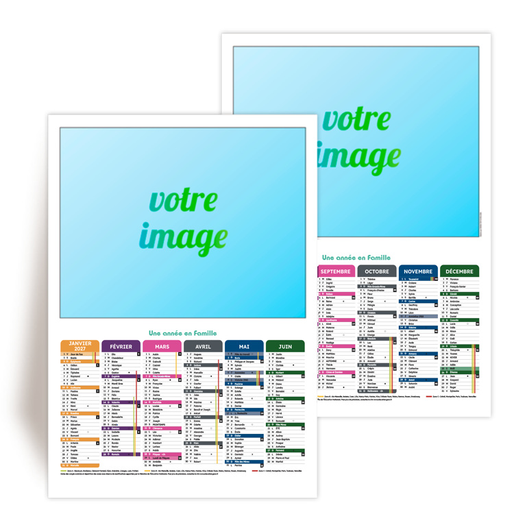 Calendrier Mural A4 2027 avec vos photos
